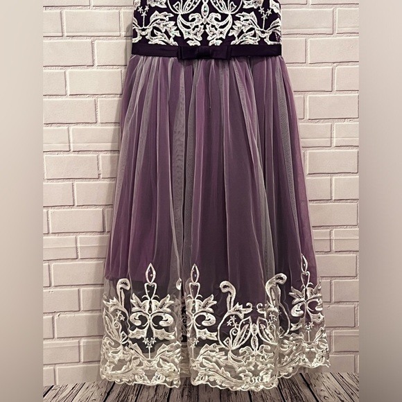Flower Girl Lace Dress for Kids Wedding Bridesmaid/purple size 7/8 - Picture 11 of 12